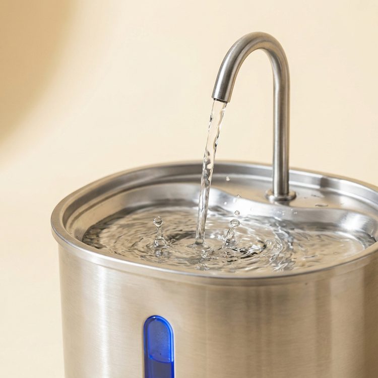Close-up of fresh water flowing from the GentleFlow spout